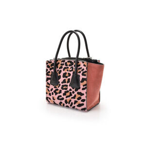 Prada leopard pink handbag suede calfskin pony